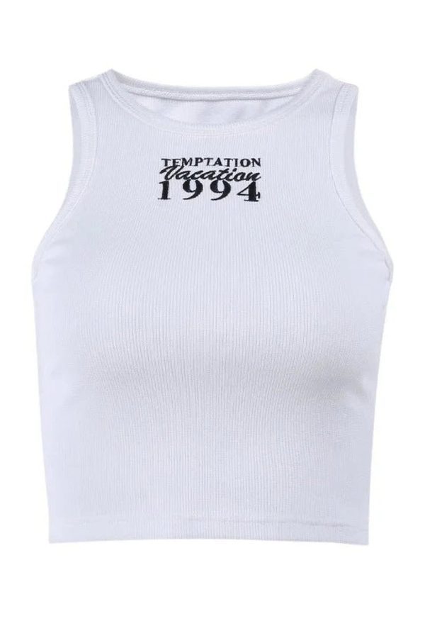 1994 Vintage Ribbed Tank Top - Y2K Summer Essential for Retro Style