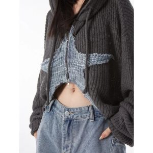 Celestial Shadow Y2K Grunge Hoodie - Retro 90s Fashion Essential