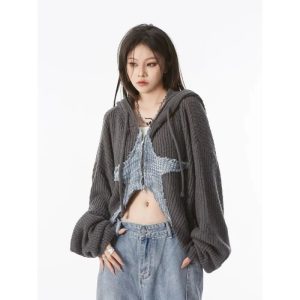 Celestial Shadow Y2K Grunge Hoodie - Retro 90s Fashion Essential