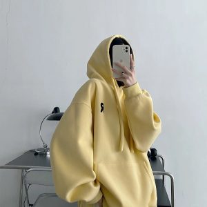 Chic Minimalist Pastel Hoodie - Y2K Summer Essential for Trendy Outfits