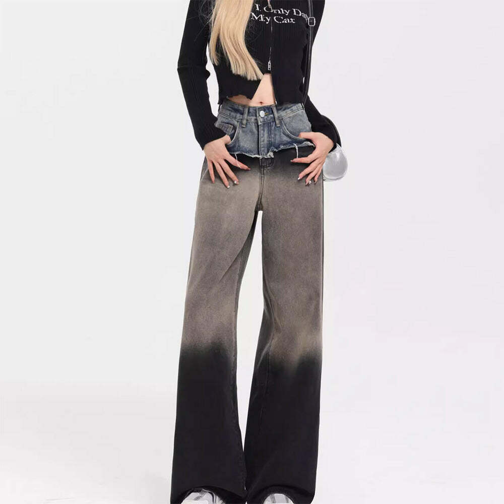 Control Freak Y2K Baggy Jeans: Retro Grunge Style for Summer Outfits