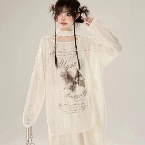 Ethereal Butterfly Y2K Poetic Top for Summer Vibes and Retro Style