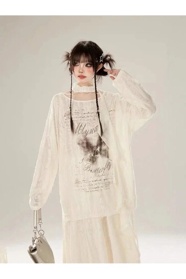 Ethereal Butterfly Y2K Poetic Top for Summer Vibes and Retro Style