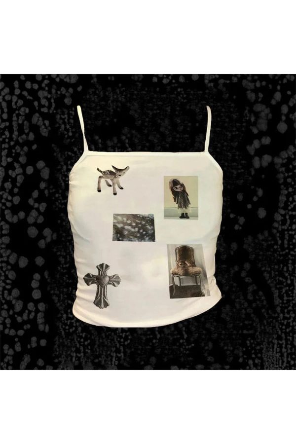 Ethereal Relics Y2K Cami Top: Retro Summer Vibes & Grunge Style