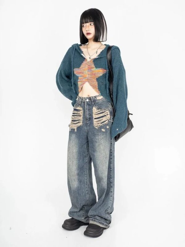 Galactic Grunge Hoodie: Y2K Inspired 90s Fashion for Trendy Outfits