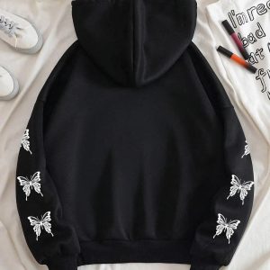 Gothic Y2K Butterfly Zip-Up Hoodie for Retro Summer Vibes