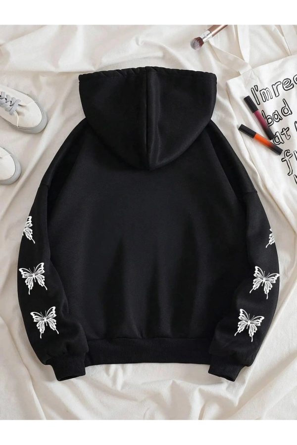 Gothic Y2K Butterfly Zip-Up Hoodie for Retro Summer Vibes