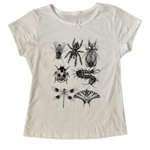 Gothic Y2K Insectarium Top: Retro Grunge Style for Summer Outfits