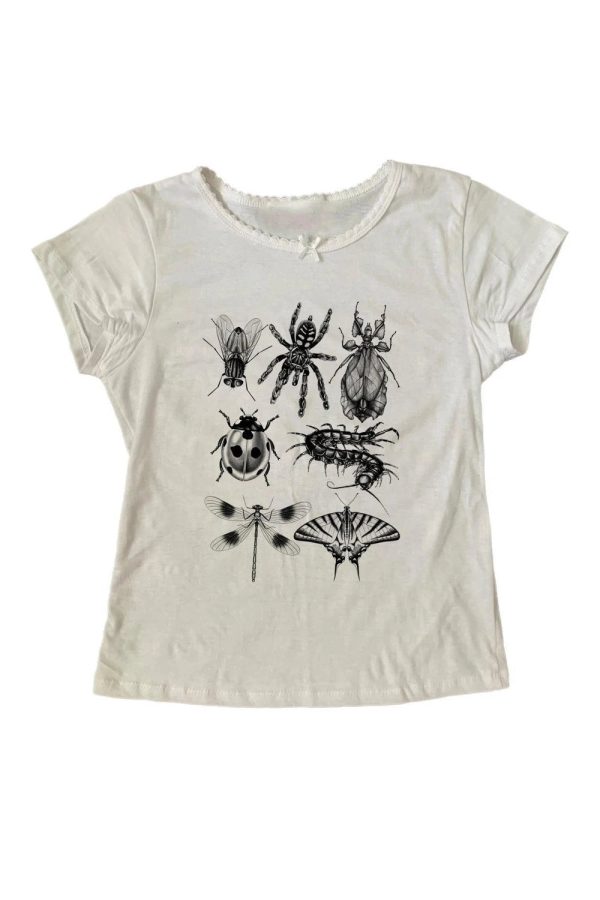 Gothic Y2K Insectarium Top: Retro Grunge Style for Summer Outfits