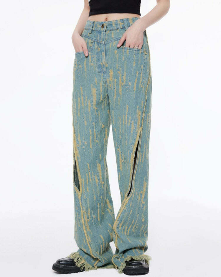 Icon Living Y2K Wide Jeans: Retro 90s Grunge Summer Outfit Essential