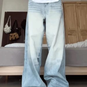 Light Wash Y2K Oversized Baggy Jeans for Retro Summer Outfits