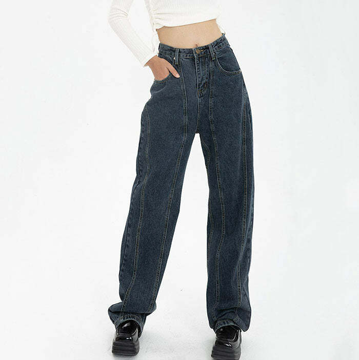 Mercury Rising Y2K Wide Jeans: Retro 90s Grunge Summer Outfit Essential