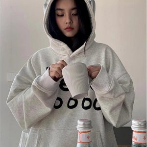 Playful Y2K Oversized Hoodie for Trendy Summer Outfits