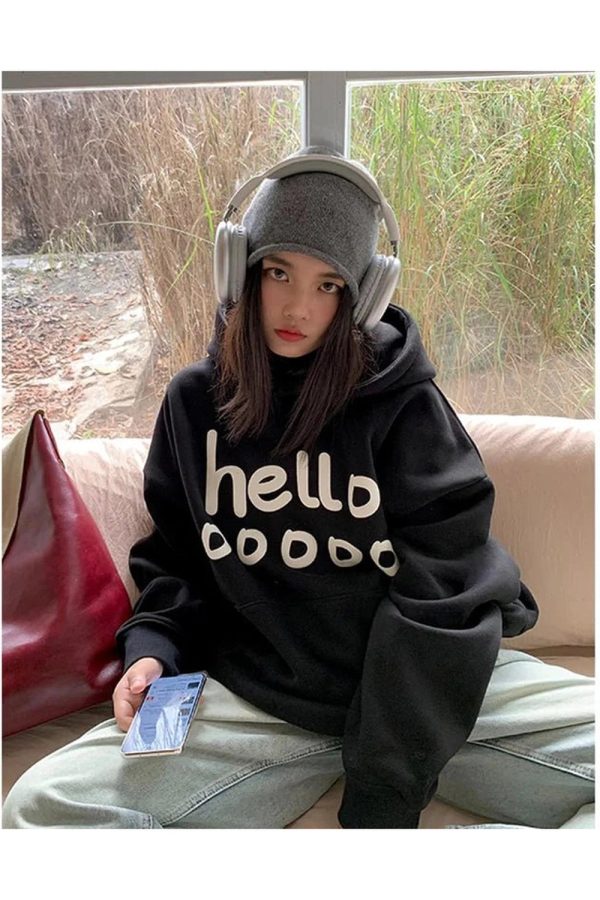 Playful Y2K Oversized Hoodie for Trendy Summer Outfits