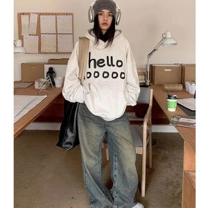 Playful Y2K Oversized Hoodie for Trendy Summer Outfits