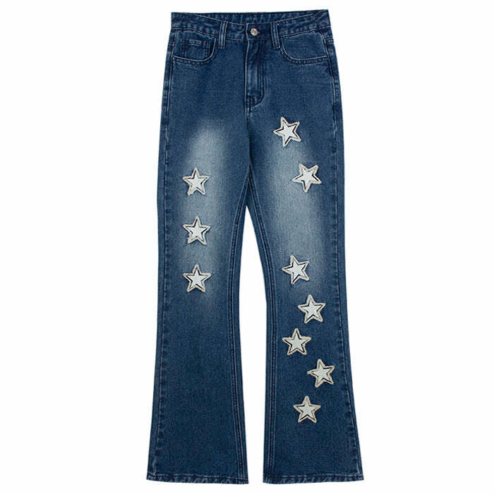 Rock The Scene Y2K Grunge Star Jeans for Retro Summer Vibes