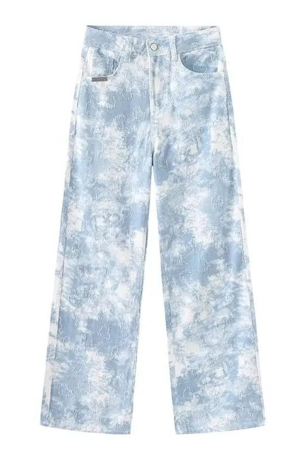 Sky Wash Y2K Wide-Leg Jeans: Retro 90s Grunge Summer Outfit Essential