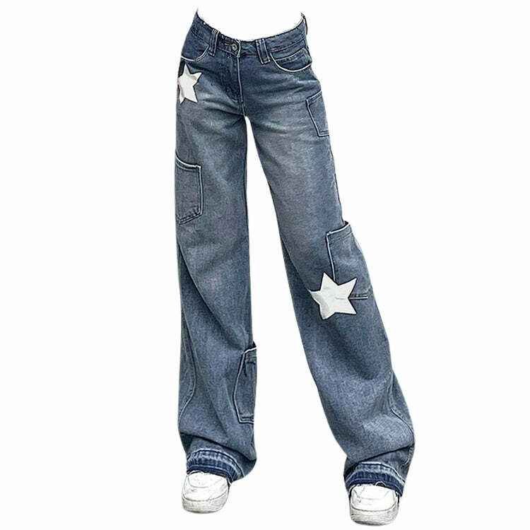 Star Print Y2K Jeans: Trendy Retro Style for Summer Outfits