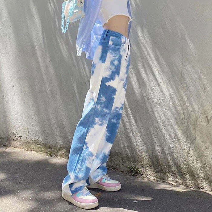 Trendy Tie Dye Wide Pants for Y2K Summer Outfits & 90s Vibes