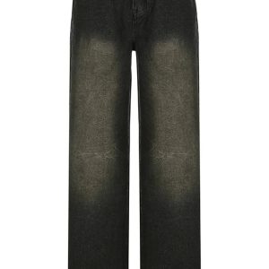 Vintage Washed Baggy Jeans - Y2K Grunge Style for Effortless Retro Vibes