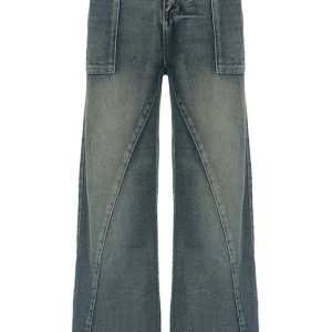 Vintage Washed Baggy Jeans - Y2K Grunge Style for Effortless Summer Vibes