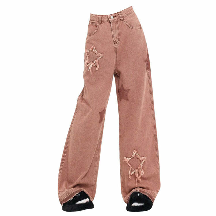 Y2K Aesthetic Pink Jeans for Trendy Summer Outfits and Retro Vibes