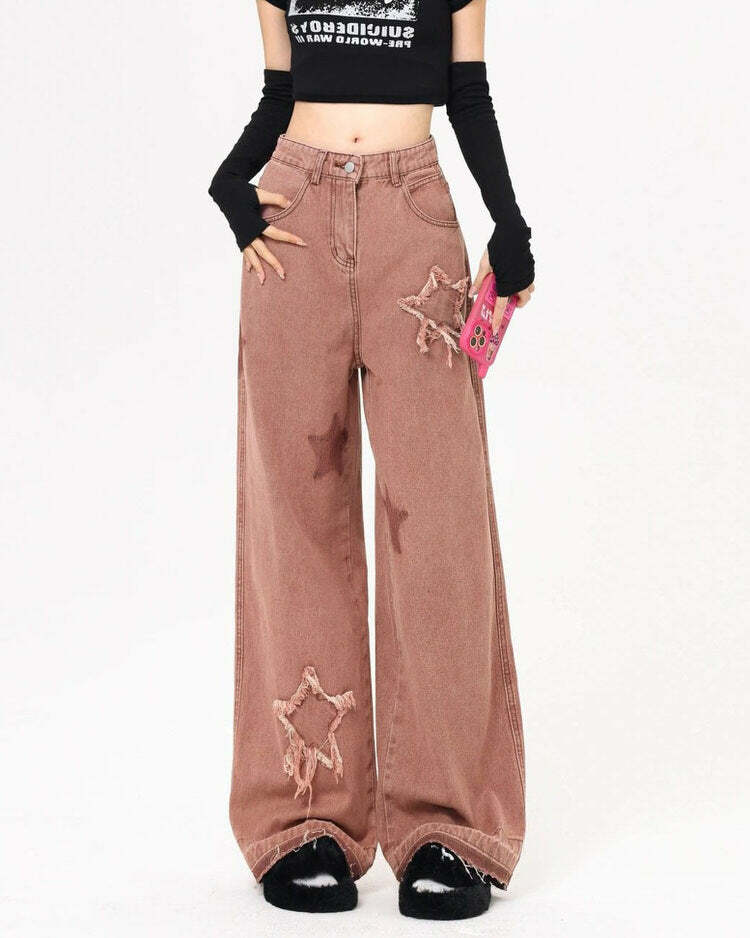 Y2K Aesthetic Pink Jeans for Trendy Summer Outfits and Retro Vibes