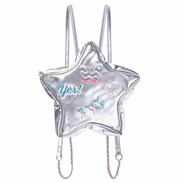 Y2K Aesthetic Star-Shaped Backpack for Retro Style and Summer Outfits