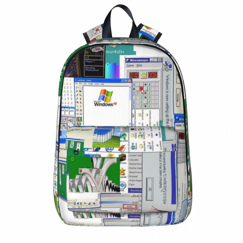 Y2K Aesthetic Windows XP Backpack for Retro Style and 90s Vibes