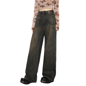 Y2K Brown Jeans: Retro 90s Grunge Outfit Essential for Summer Style