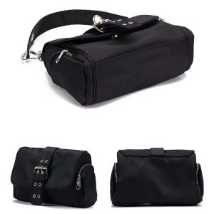 Y2K Buckled Utility Shoulder Bag for Trendy Summer Outfits