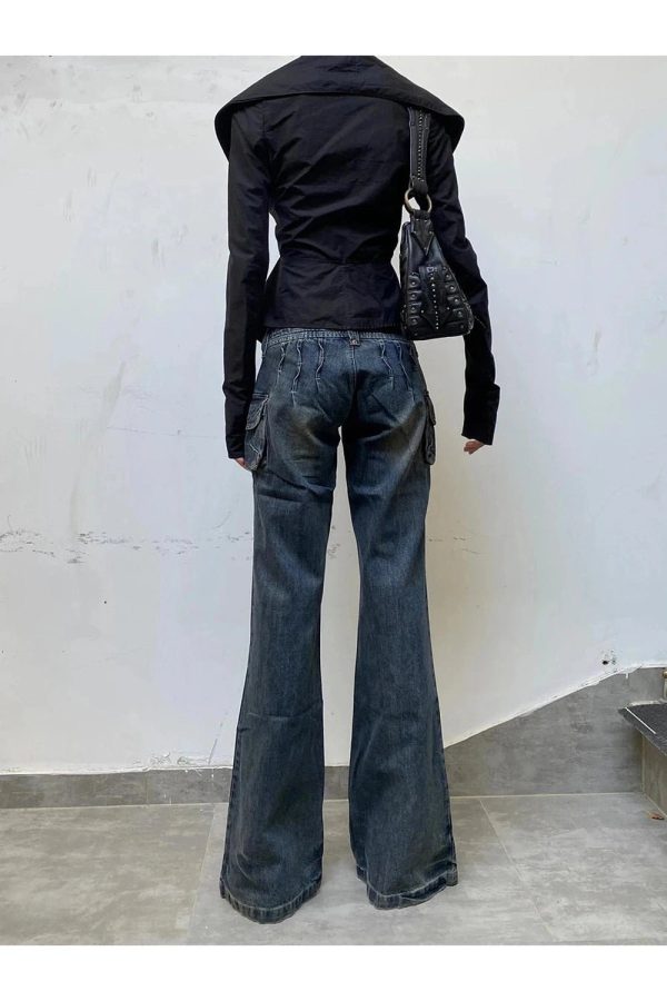 Y2K Cargo Chic Wide-Leg Jeans for Trendy Summer Outfits