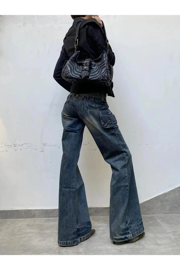 Y2K Cargo Chic Wide-Leg Jeans for Trendy Summer Outfits