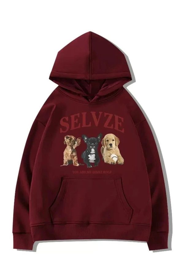 Y2K Cute Puppy Graphic Hoodie - Retro 90s Style for Summer Vibes