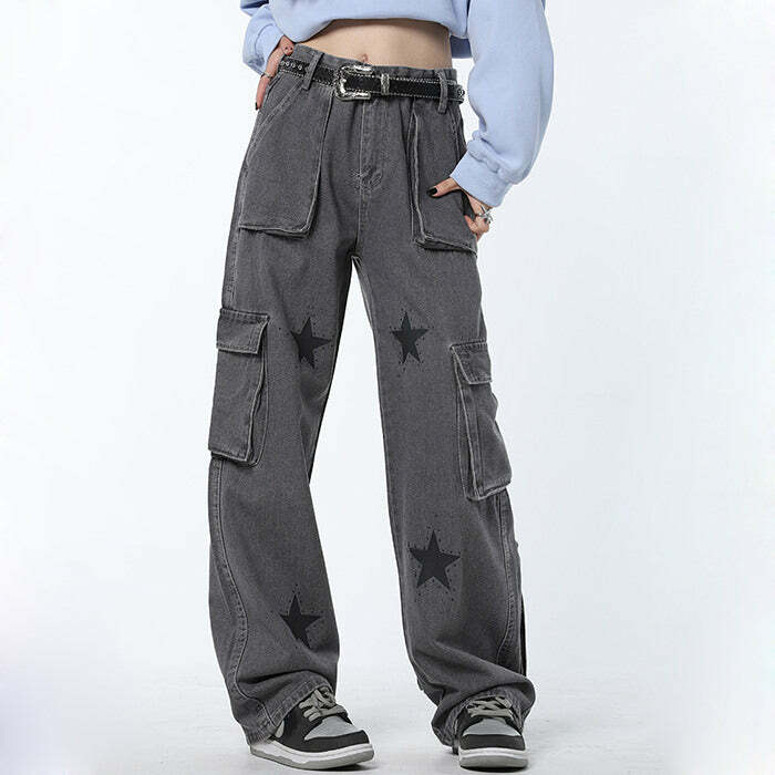 Y2K Fashion Downtown Girl Baggy Jeans for Retro 90s Summer Vibes