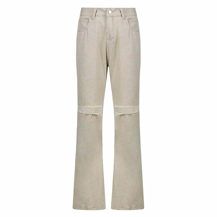 Y2K Fashion Portrait Mode Flare Jeans for Retro Summer Outfits