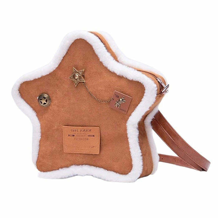 Y2K Fashion Vanilla Girl Sheepskin Star Backpack for Retro Summer Vibes