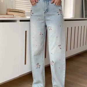 Y2K Floral Wide-Leg Jeans for a Retro Summer Vibe