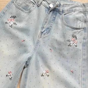 Y2K Floral Wide-Leg Jeans for a Retro Summer Vibe