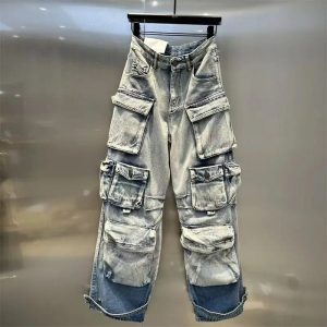 Y2K Grunge Ash Storm Cargo Jeans for Retro Summer Outfits