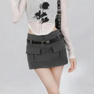 Y2K Grunge Black Rose Sheer Layered Top for Retro Summer Outfits