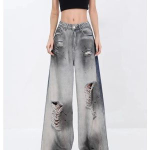 Y2K Grunge Distressed Jeans for Retro Summer Outfits and 90s Vibes