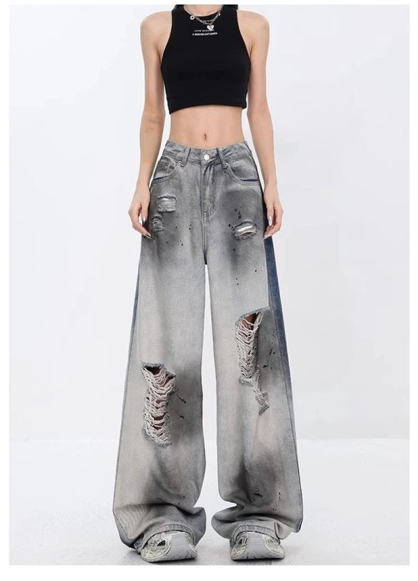 Y2K Grunge Distressed Jeans for Retro Summer Outfits and 90s Vibes