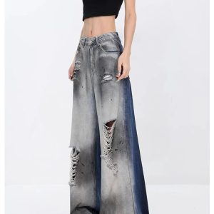 Y2K Grunge Distressed Jeans for Retro Summer Outfits and 90s Vibes