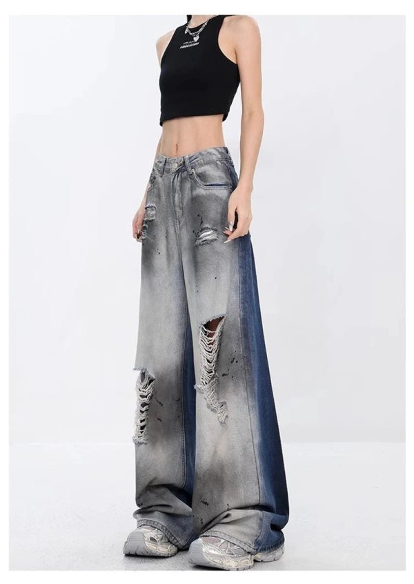 Y2K Grunge Distressed Jeans for Retro Summer Outfits and 90s Vibes