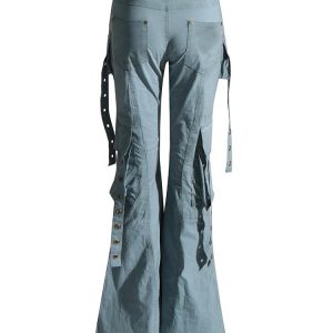 Y2K Grunge Hybrid Harness Split Jeans for Trendy Summer Outfits