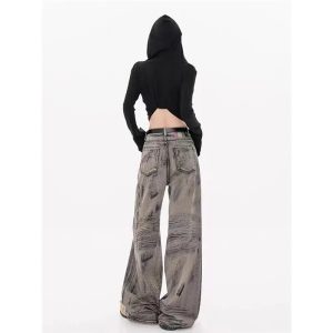 Y2K Grunge Splatter Wide-Leg Jeans for Retro Summer Outfits