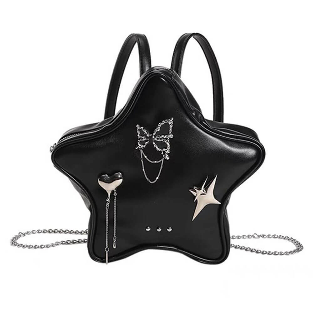 Y2K Grunge Star-Shaped Mini Backpack for Retro Summer Outfits