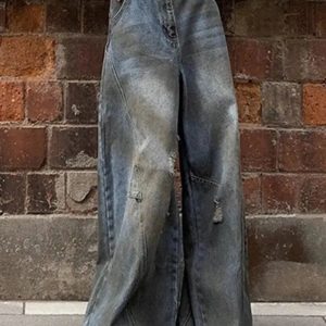 Y2K Grunge Wide-Leg Jeans for a Retro Summer Vibe and Urban Edge