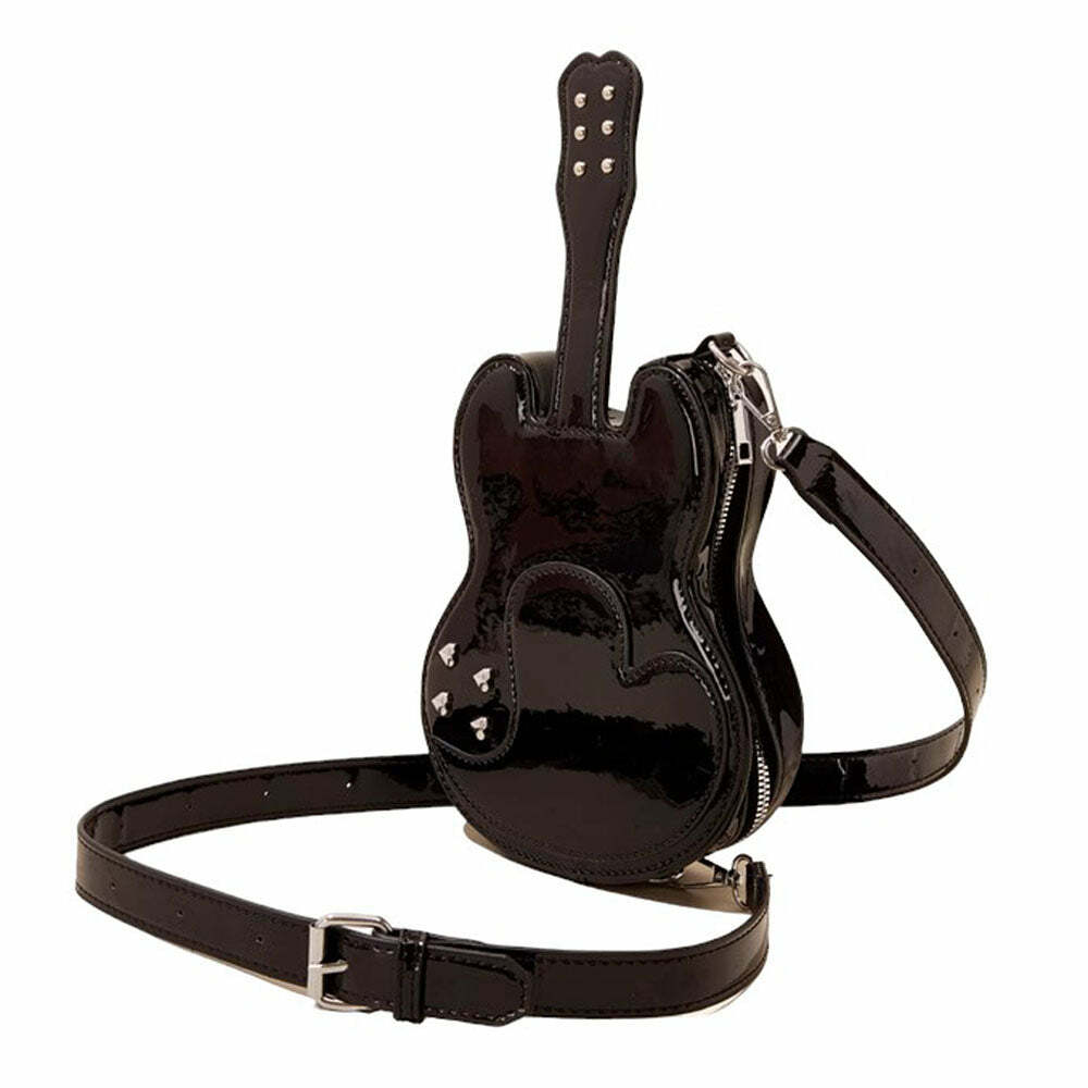 Y2K Guitar Shaped Crossbody Bag for Retro Summer Outfits and Parties